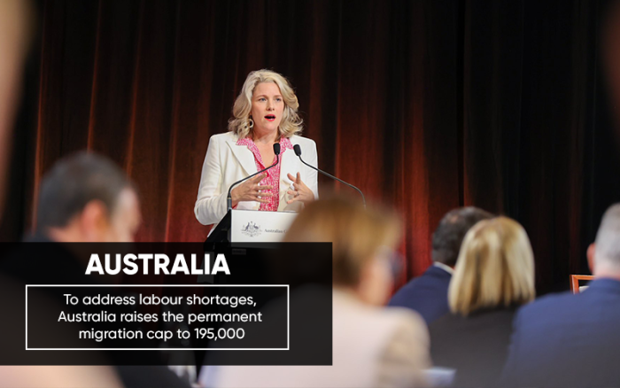 为解决劳动力短缺问题，澳大利亚2023年将永久移民上限提高至195000人