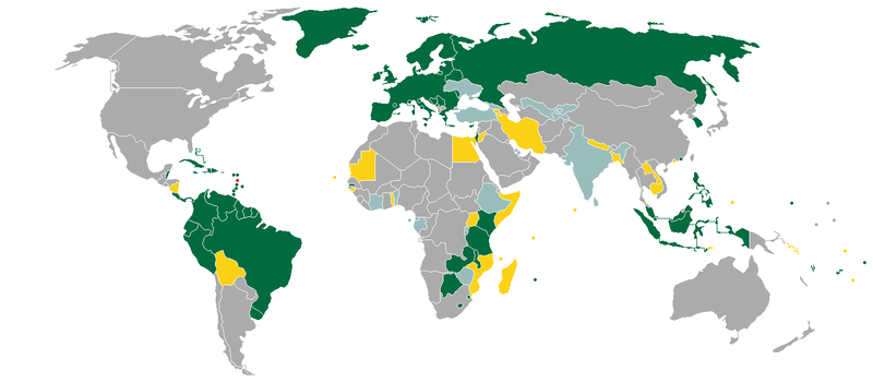 多米尼克护照免签国家地图