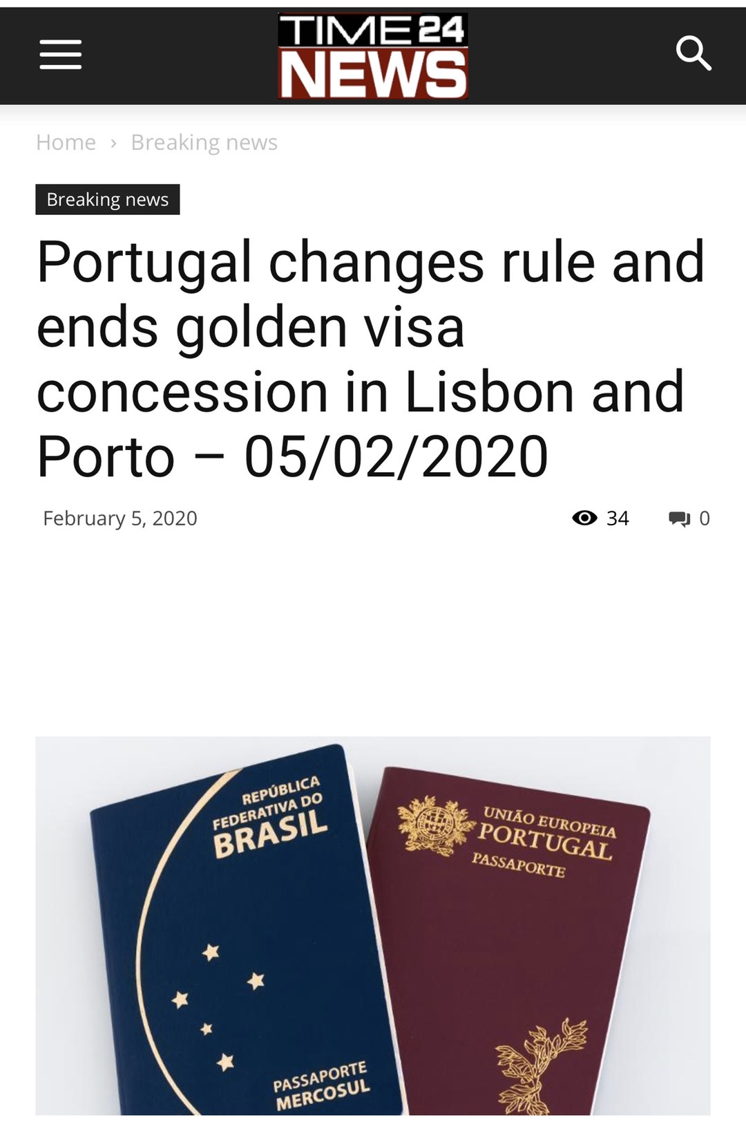 2020葡萄牙最新移民政策