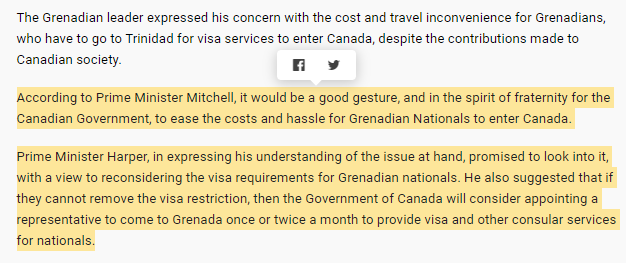 格林纳达护照免签加拿大？
